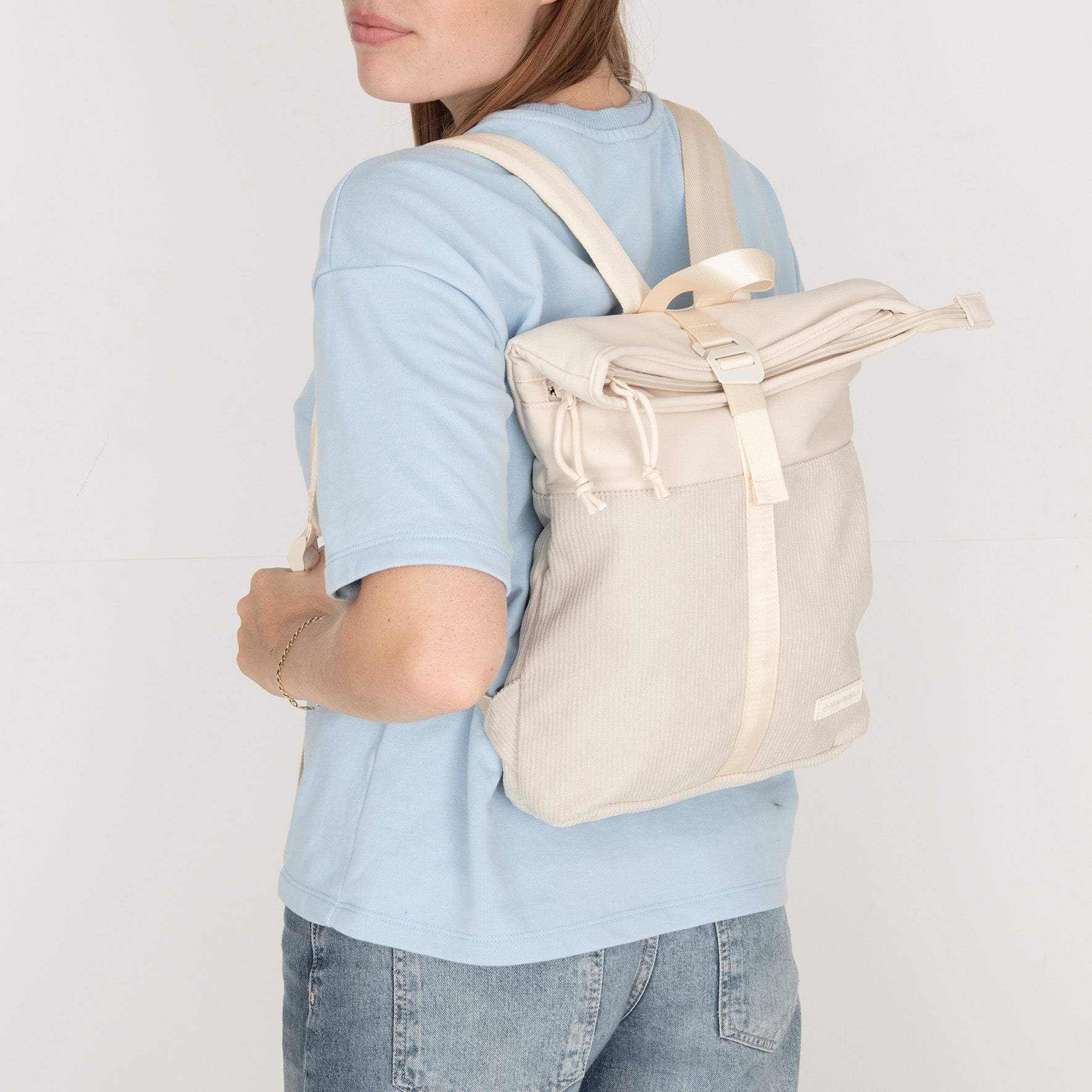 Ribbi Los Angeles Rolltop Backpack mini beige