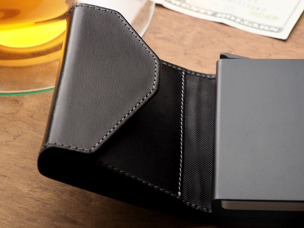 Porte-cartes Porter noir cuir Italie