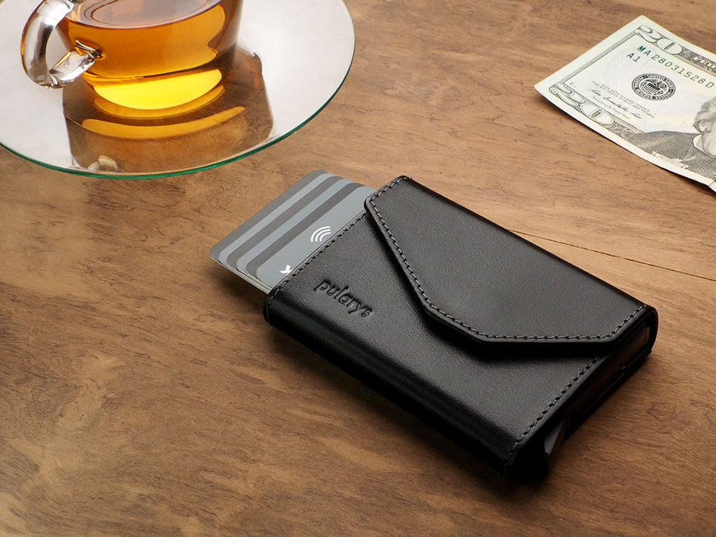 Porte-cartes Porter noir cuir Italie