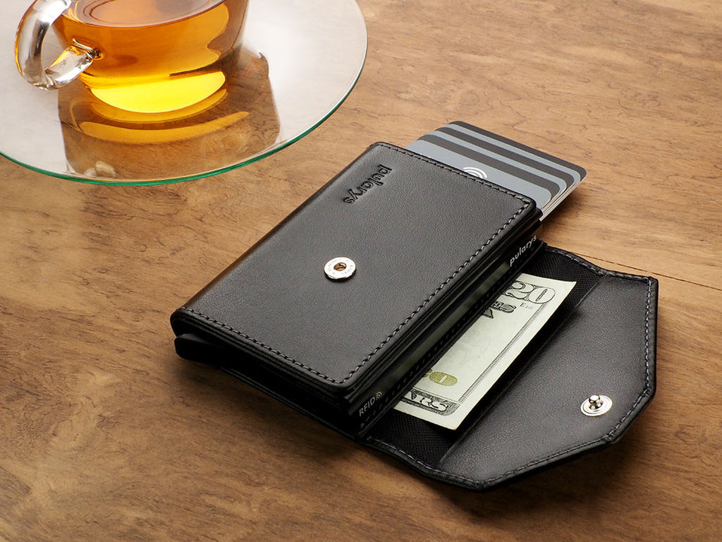 Porte-cartes Porter noir cuir Italie