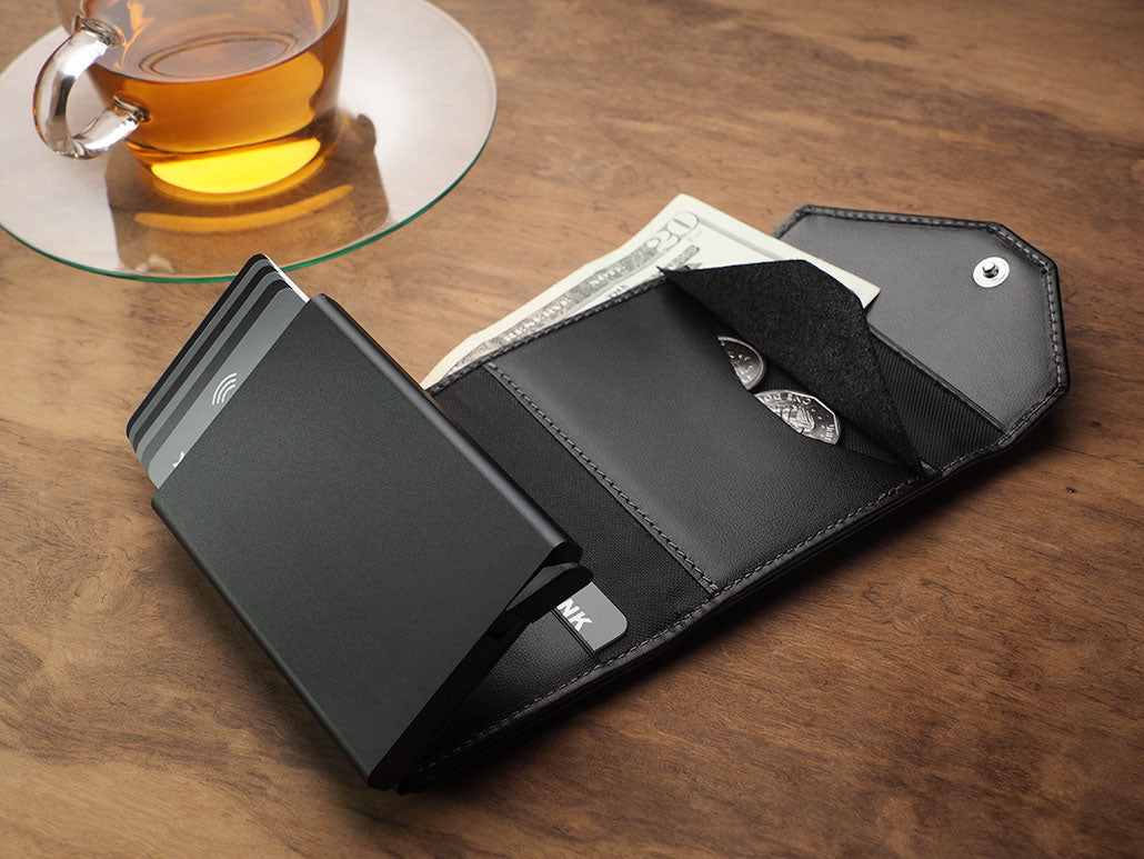 Porte-cartes Porter noir cuir Italie