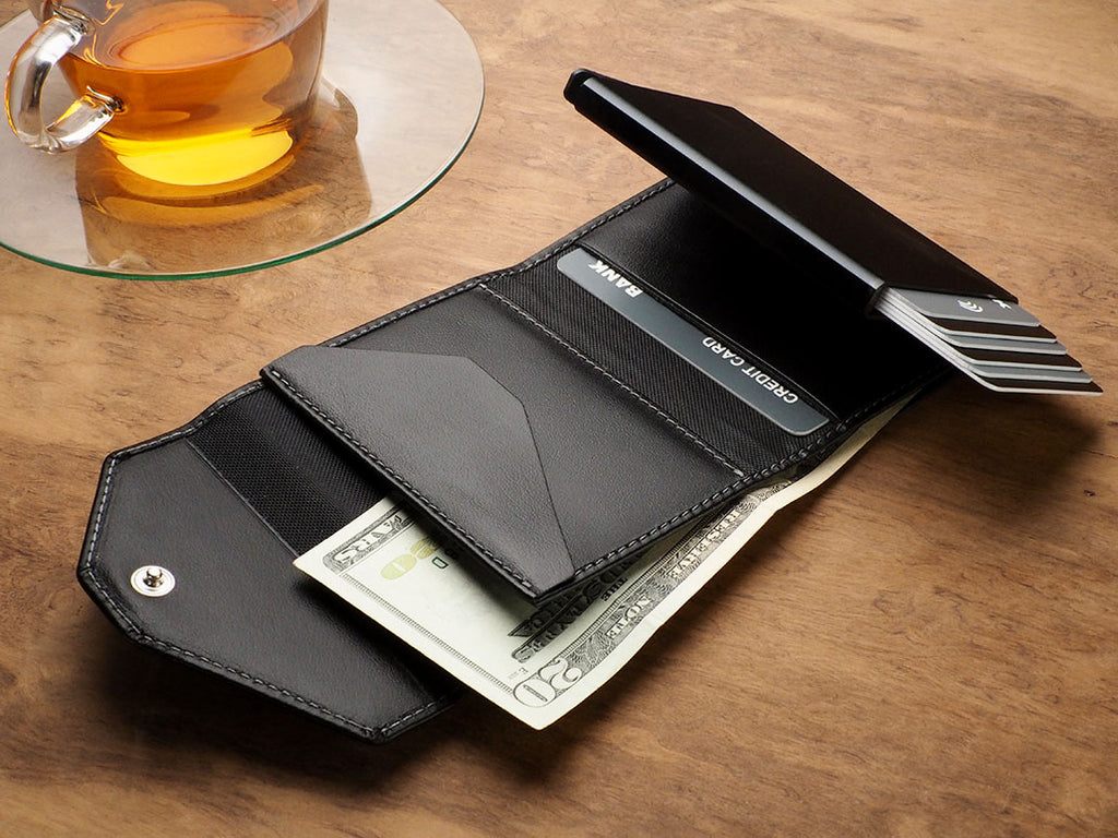 Porte-cartes Porter noir cuir Italie