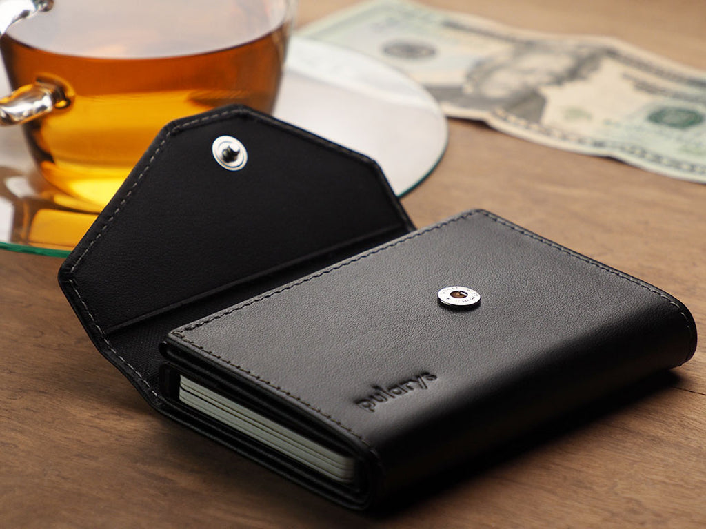 Porte-cartes Porter noir cuir Italie