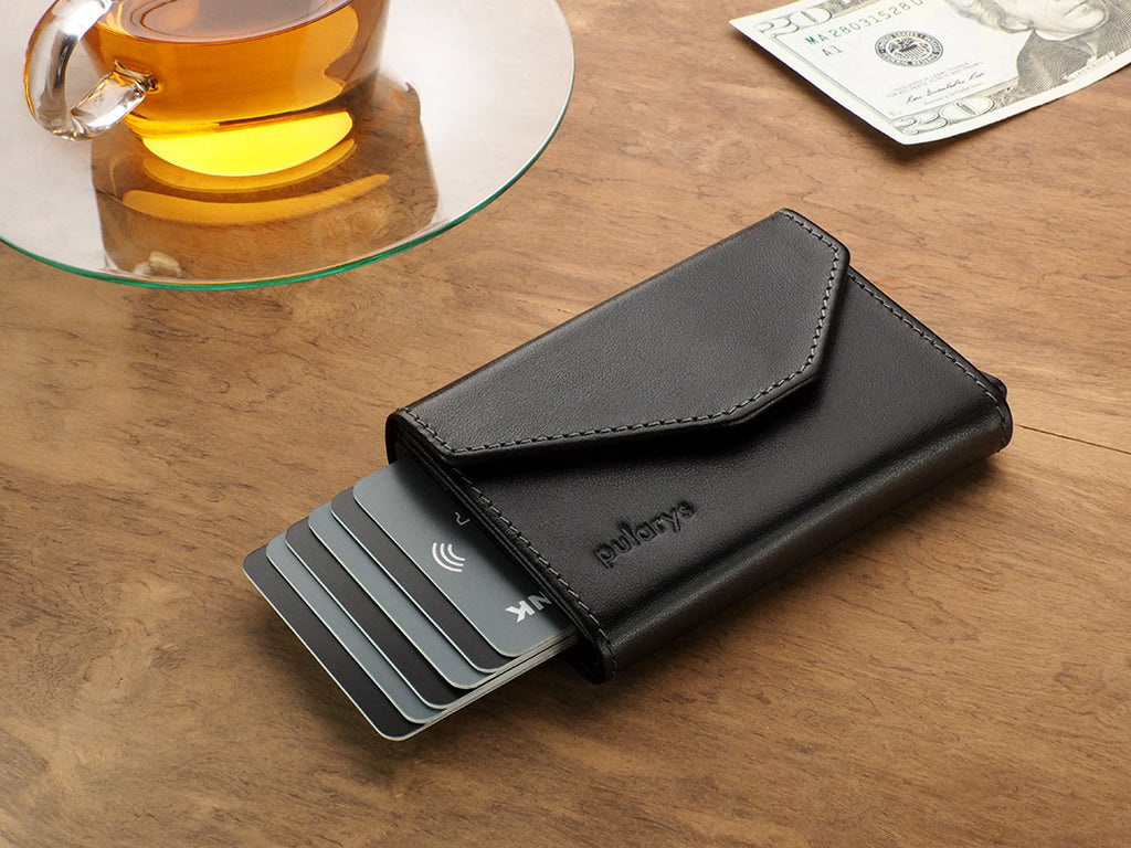 Porte-cartes Porter noir cuir Italie