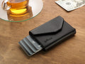 Porte-cartes Porter noir cuir Italie